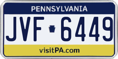 PA license plate JVF6449