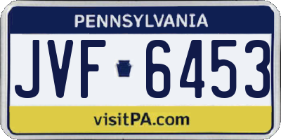 PA license plate JVF6453