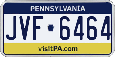 PA license plate JVF6464