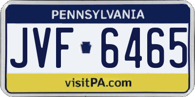 PA license plate JVF6465