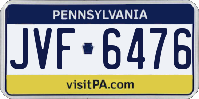 PA license plate JVF6476