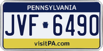 PA license plate JVF6490