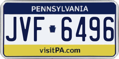 PA license plate JVF6496