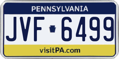 PA license plate JVF6499
