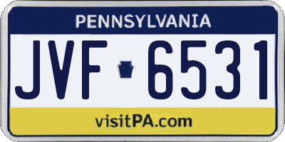 PA license plate JVF6531