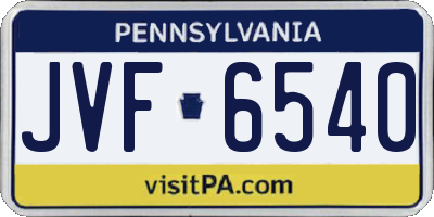 PA license plate JVF6540