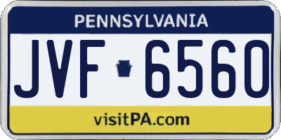 PA license plate JVF6560