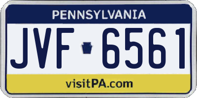 PA license plate JVF6561