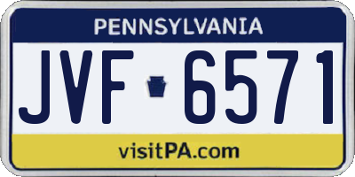 PA license plate JVF6571