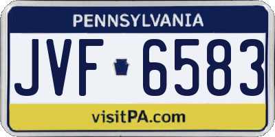 PA license plate JVF6583