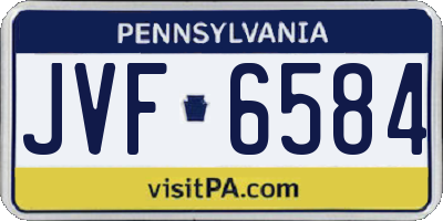 PA license plate JVF6584