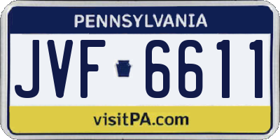 PA license plate JVF6611