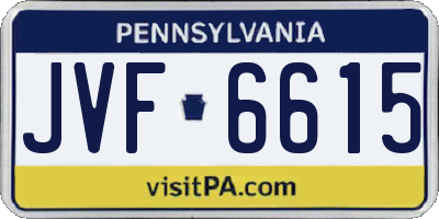 PA license plate JVF6615