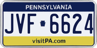 PA license plate JVF6624
