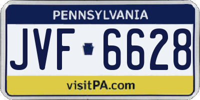 PA license plate JVF6628