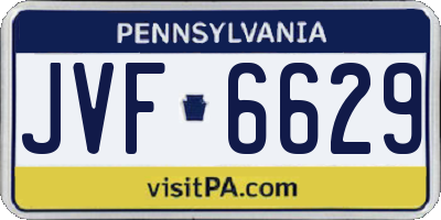 PA license plate JVF6629