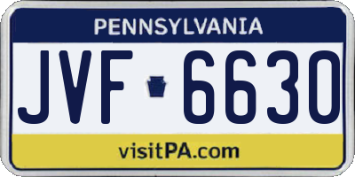 PA license plate JVF6630