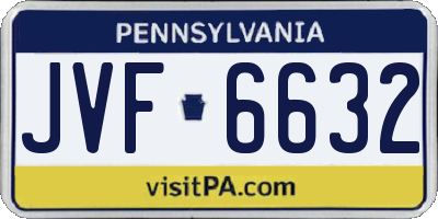 PA license plate JVF6632