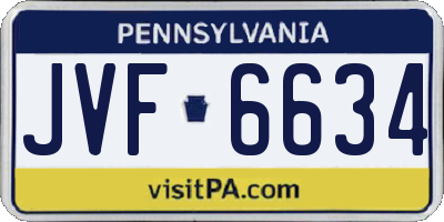 PA license plate JVF6634