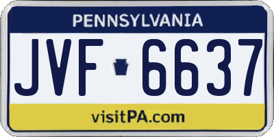 PA license plate JVF6637