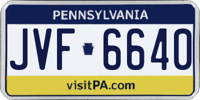 PA license plate JVF6640