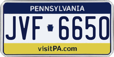 PA license plate JVF6650