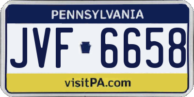 PA license plate JVF6658