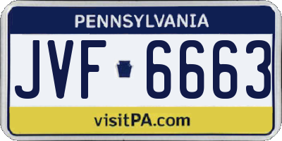 PA license plate JVF6663