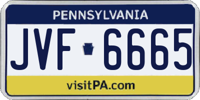 PA license plate JVF6665