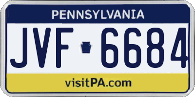 PA license plate JVF6684