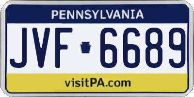 PA license plate JVF6689