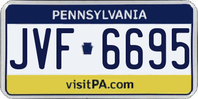 PA license plate JVF6695