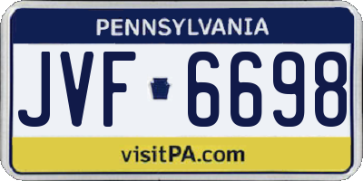 PA license plate JVF6698