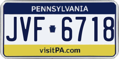 PA license plate JVF6718