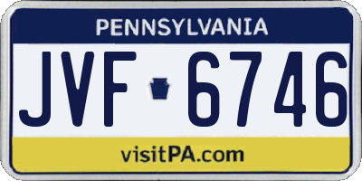 PA license plate JVF6746