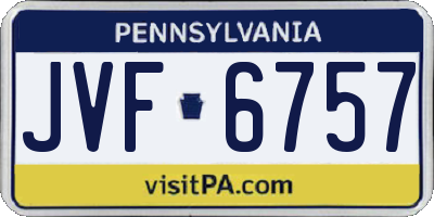 PA license plate JVF6757