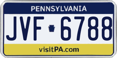 PA license plate JVF6788