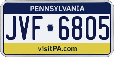 PA license plate JVF6805