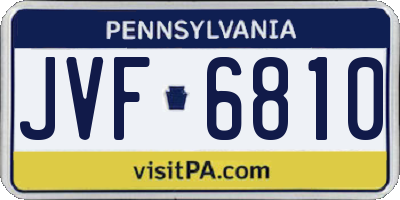 PA license plate JVF6810