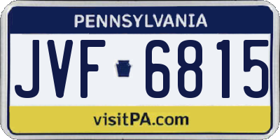 PA license plate JVF6815