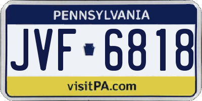 PA license plate JVF6818
