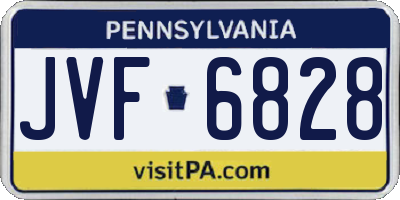 PA license plate JVF6828