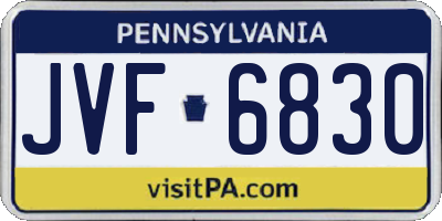 PA license plate JVF6830
