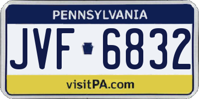PA license plate JVF6832