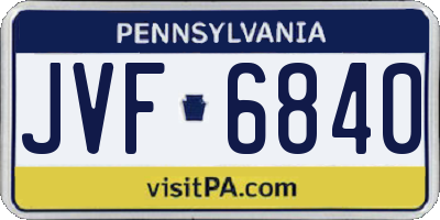 PA license plate JVF6840