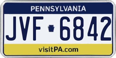 PA license plate JVF6842