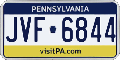 PA license plate JVF6844