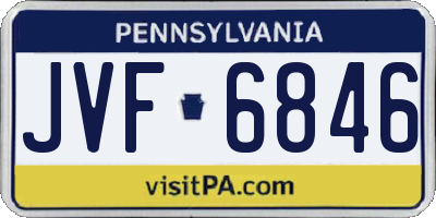 PA license plate JVF6846