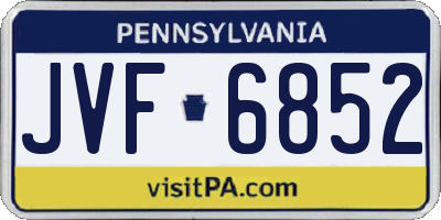 PA license plate JVF6852