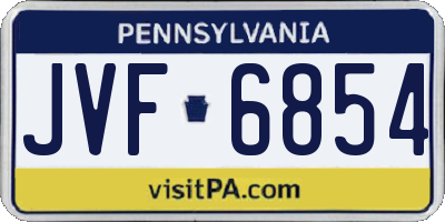 PA license plate JVF6854